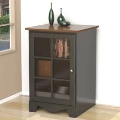 Pinnacle 1 Door Audio Tower - Nexera Charcoal Black