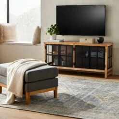 Threshold Designed W/Studio McGee Bountiful Wood and Glass TV Stand for TVs up to 50" - Threshold™ designed with Studio McGee