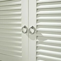 Traditional Wood Highboy Storage Corner TV Stand for TVs up to 55" White - Saracina Home