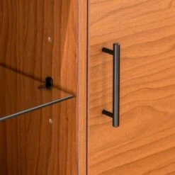 2 Door Mid-Century Modern Wood Storage TV Stand for TVs up to 65" - Saracina Home Dark Walnut -Cheap TV Stands Store unnamed file 3417