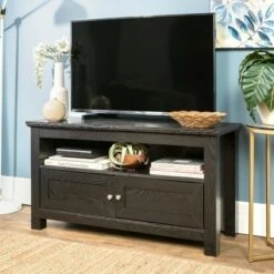 2 Component Door Console TV Stand for TVs up to 50" - Saracina Home Espresso