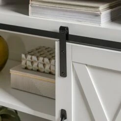 Farmhouse Sliding Barndoor Highboy TV Stand for TVs up to 58" - Saracina Home Solid White/rustic Oak 30 Farmhouse Sliding Barndoor Highboy TV Stand for TVs up to 58" - Saracina Home Solid White/rustic Oak -Cheap TV Stands Store unnamed file 3494