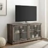 Avalene Modern Farmhouse 4 Door Glass Window Pane TV Stand for TVs up to 65" - Saracina Home Rustic Oak -Cheap TV Stands Store unnamed file 3571