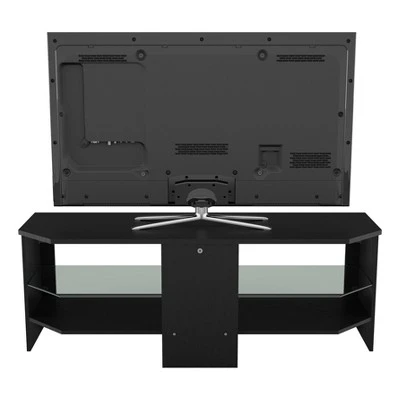 Glass Shelf with TV Stand for TV up to 55" - AVF Rustic Sawn Oak 8 Glass Shelf with TV Stand for TV up to 55" - AVF Rustic Sawn Oak - Image 6