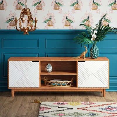 Touraco TV Stand for TVs up to 55" White Brown/White - Opalhouse™ 3 Touraco TV Stand for TVs up to 55" White Brown/White - Opalhouse™