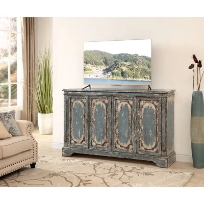 Searcy 4 Door Media Credenza TV Stand for TVs up to 70" Blue - Treasure Trove Accents 6 Searcy 4 Door Media Credenza TV Stand for TVs up to 70" Blue - Treasure Trove Accents - Image 4