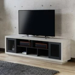 Valla Industrial TV Stand for TVs up to 70" Black - HOMES: Inside + Out