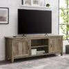 Modern Farmhouse Wood TV Stand for TVs up to 80" - Saracina Home Gray Wash