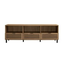 Visconti Boho Slat Door Storage Console TV Stand for TVs up to 80" - Saracina Home Dark Walnut -Cheap TV Stands Store unnamed file 4027