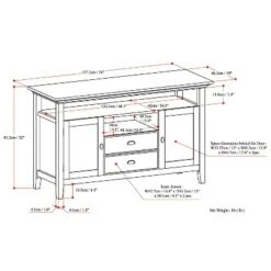 54" Mansfield Solid Wood TV Media Stand - Wyndenhall Black -Cheap TV Stands Store unnamed file 4071