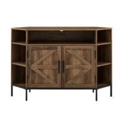 Atticus Modern Farmhouse 2 Door Corner TV Stand for TVs up to 55" - Saracina Home Rustic Oak -Cheap TV Stands Store unnamed file 4086