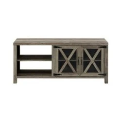 Newark Industrial Farmhouse Metal Mesh X Door TV Stand for TVs up to 65" - Saracina Home Gray Wash -Cheap TV Stands Store unnamed file 4114