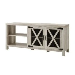 Newark Industrial Farmhouse Metal Mesh X Door TV Stand for TVs up to 65" - Saracina Home Gray Wash -Cheap TV Stands Store unnamed file 4122