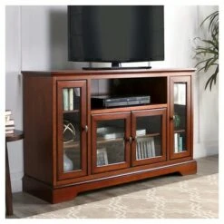 Glass Door Traditional Highboy TV Stand for TVs up to 58" - Saracina Home Vintage Gray -Cheap TV Stands Store unnamed file 4189