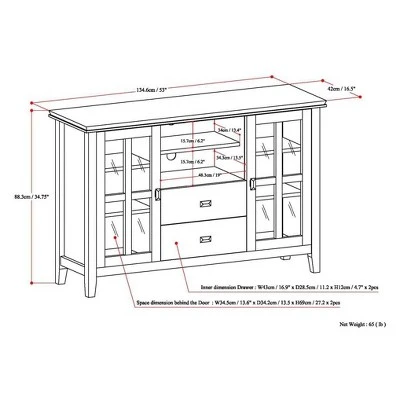 Stratford Solid Wood Tall TV Media Stand - Wyndenhall Russet Brown 7 Stratford Solid Wood Tall TV Media Stand - Wyndenhall Russet Brown - Image 5