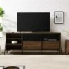 Modern Industrial Metal Mesh Sliding Door TV Stand for TVs up to 80" - Saracina Home Dark Walnut 1 Modern Industrial Metal Mesh Sliding Door TV Stand for TVs up to 80" - Saracina Home Dark Walnut -Cheap TV Stands Store unnamed file 4207