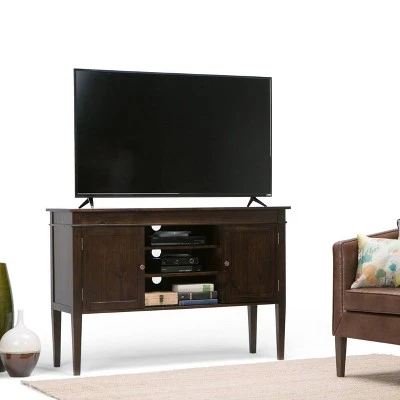 Sterling Solid Wood TV Stand for TVs Tobacco Brown - WyndenHall 3 Sterling Solid Wood TV Stand for TVs Tobacco Brown - WyndenHall