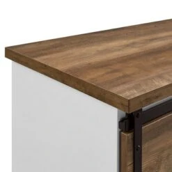 Farmhouse Sliding Slat Door Console TV Stand for TVs up to 65" - Saracina Home Rustic Oak -Cheap TV Stands Store unnamed file 4318