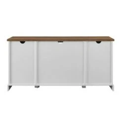 Farmhouse Sliding Slat Door Console TV Stand for TVs up to 65" - Saracina Home Rustic Oak -Cheap TV Stands Store unnamed file 4319