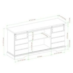 Farmhouse Sliding Slat Door Console TV Stand for TVs up to 65" - Saracina Home Rustic Oak -Cheap TV Stands Store unnamed file 4320