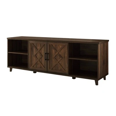 Whitton Modern Transitional Geometric 2 Door TV Stand for TVs up to 80" - Saracina Home Dark Walnut 7 Whitton Modern Transitional Geometric 2 Door TV Stand for TVs up to 80" - Saracina Home Dark Walnut - Image 5
