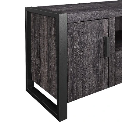 Modern Urban Industrial TV Stand for TVs up to 65" - Saracina Home Driftwood 5 Modern Urban Industrial TV Stand for TVs up to 65" - Saracina Home Driftwood - Image 3