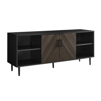 Angelo Modern 2 Door Bookmatch TV Stand for TVs up to 65" - Saracina Home Ash Brown/white 4 Angelo Modern 2 Door Bookmatch TV Stand for TVs up to 65" - Saracina Home Ash Brown/white - Image 2