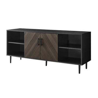 Angelo Modern 2 Door Bookmatch TV Stand for TVs up to 65" - Saracina Home Ash Brown/white 7 Angelo Modern 2 Door Bookmatch TV Stand for TVs up to 65" - Saracina Home Ash Brown/white - Image 5