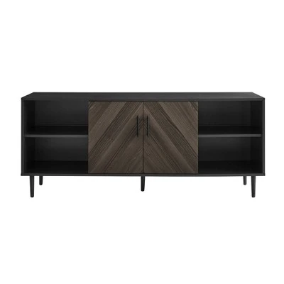 Angelo Modern 2 Door Bookmatch TV Stand for TVs up to 65" - Saracina Home Ash Brown/white 10 Angelo Modern 2 Door Bookmatch TV Stand for TVs up to 65" - Saracina Home Ash Brown/white - Image 8