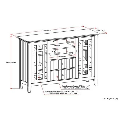 Tall Freemont Solid Wood TV Stand for TVs up to 60" Dark Tobacco Brown - WyndenHall 7 Tall Freemont Solid Wood TV Stand for TVs up to 60" Dark Tobacco Brown - WyndenHall - Image 5