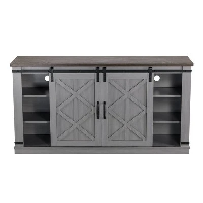 58" TV Stand for TVs up to 65" Gray - Home Essentials 4 58" TV Stand for TVs up to 65" Gray - Home Essentials - Image 2