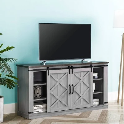 58" TV Stand for TVs up to 65" Gray - Home Essentials 8 58" TV Stand for TVs up to 65" Gray - Home Essentials - Image 6