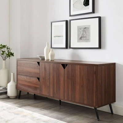 Mid-Century Modern Closed Storage TV Stand for TVs up to 65" - Saracina Home Birch 3 Mid-Century Modern Closed Storage TV Stand for TVs up to 65" - Saracina Home Birch