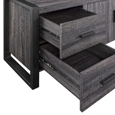 Modern Urban Industrial TV Stand for TVs up to 80" - Saracina Home Charcoal 5 Modern Urban Industrial TV Stand for TVs up to 80" - Saracina Home Charcoal - Image 3