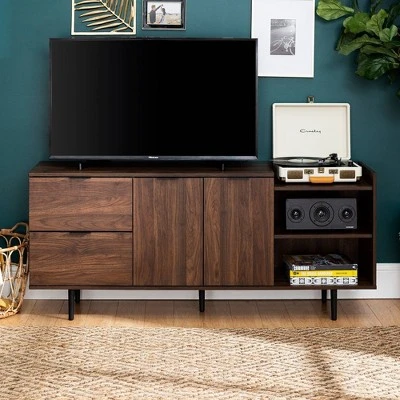 Rockwell Modern Storage TV Stand for TVs up to 46" - Saracina Home Dark Walnut 4 Rockwell Modern Storage TV Stand for TVs up to 46" - Saracina Home Dark Walnut - Image 2