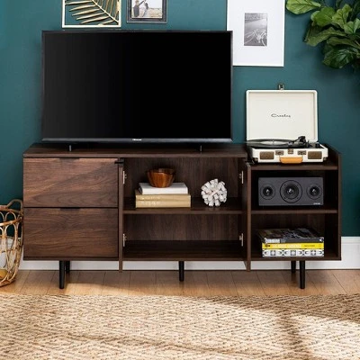 Rockwell Modern Storage TV Stand for TVs up to 46" - Saracina Home Dark Walnut 11 Rockwell Modern Storage TV Stand for TVs up to 46" - Saracina Home Dark Walnut - Image 9