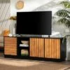 Kumi Modern Boho Solid Wood Plank Door with Cord Management TV Stand for TVs up to 85" - Saracina Home Caramel/white 1 Kumi Modern Boho Solid Wood Plank Door with Cord Management TV Stand for TVs up to 85" - Saracina Home Caramel/white -Cheap TV Stands Store unnamed file 4644