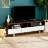 Modern 3 Drawer Low Console TV Stand for TVs up to 65" Dark Walnut - Saracina Home -Cheap TV Stands Store unnamed file 4697