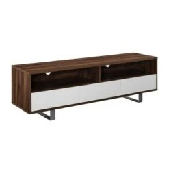 Modern 3 Drawer Low Console TV Stand for TVs up to 65" Dark Walnut - Saracina Home -Cheap TV Stands Store unnamed file 4700