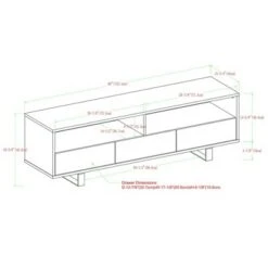 Modern 3 Drawer Low Console TV Stand for TVs up to 65" Dark Walnut - Saracina Home -Cheap TV Stands Store unnamed file 4702
