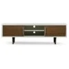 Gemini Wood Contemporary TV Stand for TVs up to Walnut/White 66" - Baxton Studio