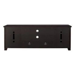 Sliding Door Transitional Wood Storage TV Stand for TVs up to 80" - Saracina Home Black -Cheap TV Stands Store unnamed file 4743