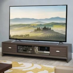 Lakewood Extra Wide Modern Wenge TV Stand for TVs up to 80" - CorLiving