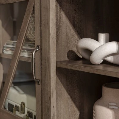 Clarabelle Farmhouse Glass Barn Door TV Stand for TVs up to 65" - Saracina Home Stone Gray 13 Clarabelle Farmhouse Glass Barn Door TV Stand for TVs up to 65" - Saracina Home Stone Gray - Image 11