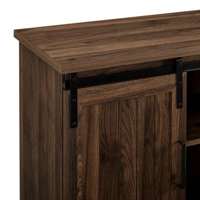 Adelaide Double Sliding Door TV Stand for TVs up to 65" Dark Walnut - Saracina Home 7 Adelaide Double Sliding Door TV Stand for TVs up to 65" Dark Walnut - Saracina Home - Image 5