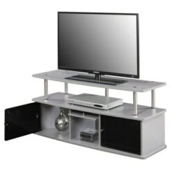 3 Cabinets TV Stand for TVs up to Gray - Breighton Home