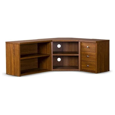 Commodore TV Stand for TVs up to 55" Brown - Baxton Studio 3 Commodore TV Stand for TVs up to 55" Brown - Baxton Studio