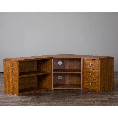 Commodore TV Stand for TVs up to 55" Brown - Baxton Studio 4 Commodore TV Stand for TVs up to 55" Brown - Baxton Studio - Image 2