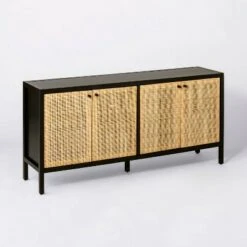 Threshold Designed W/Studio McGee Springville Caned Door TV Stand for TVs up to 60" Black - Threshold™ designed with Studio McGee -Cheap TV Stands Store unnamed file 5068