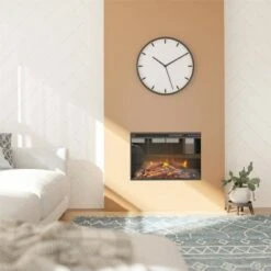 Room & Joy 23" Glass Front Electric Fireplace Insert Black - Room & Joy